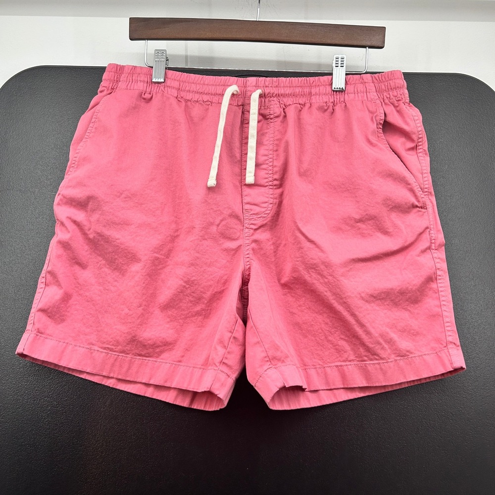 J.Crew Mens Stretch Dock Shorts Pink 6 Inseam Size Large G3105 Cotton